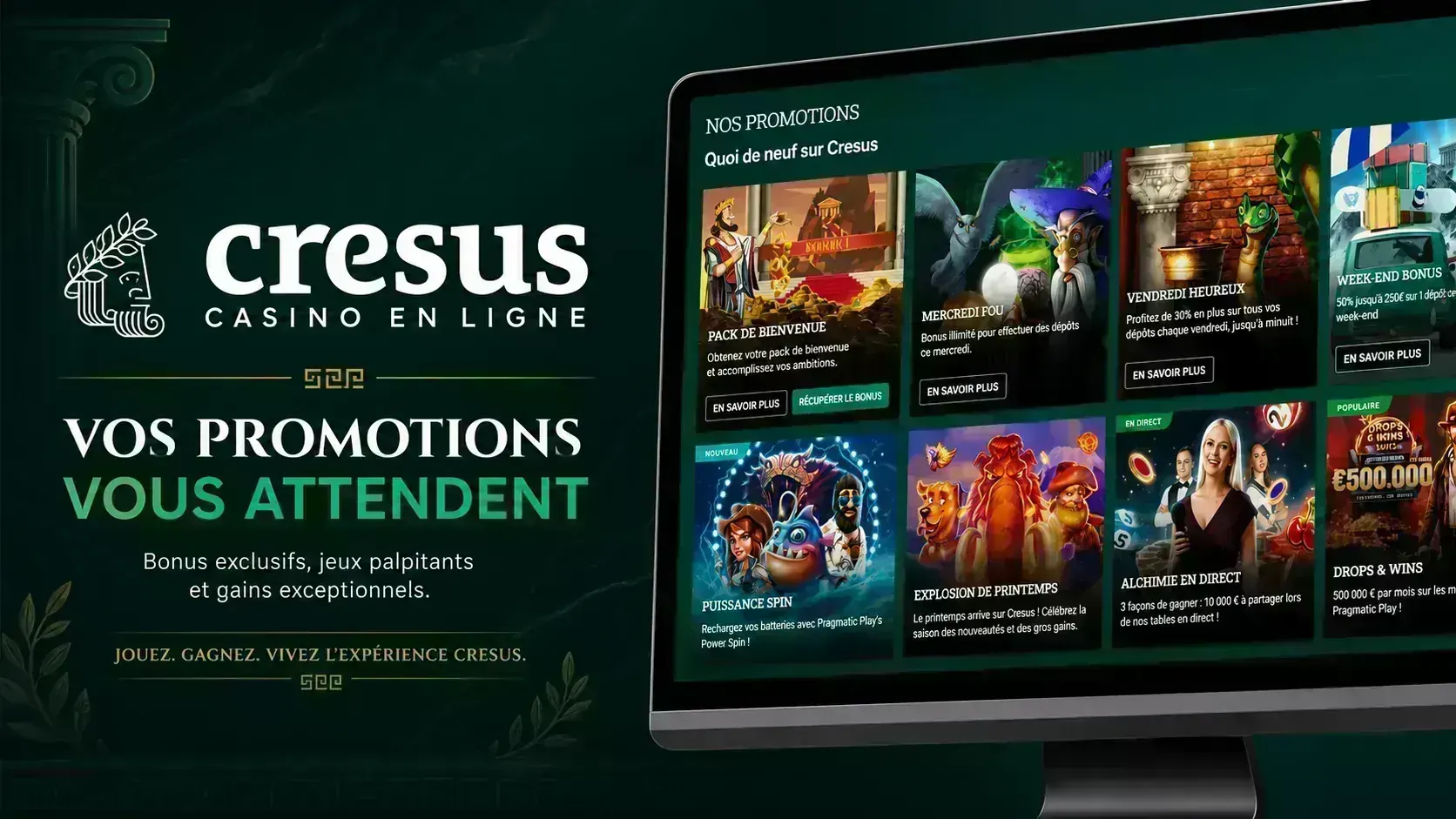 Promotions et paiements Cresus Casino